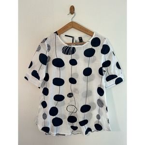 Emery Rose Women’s Size S Black White Lightweight Blouse Top  Spring